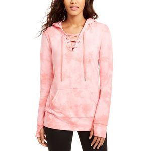 Ideology Womens Tie Dyed Lace Up Hoodie X-Small